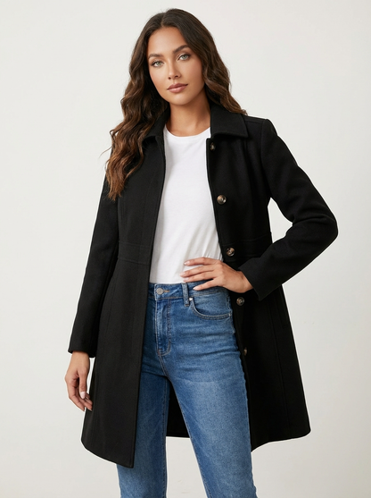 Josephine | Women's Elegant A-Line Button Coat