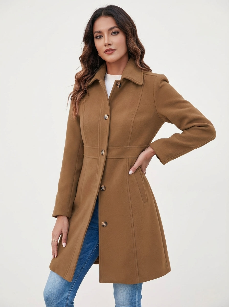 Josephine | Women's Elegant A-Line Button Coat