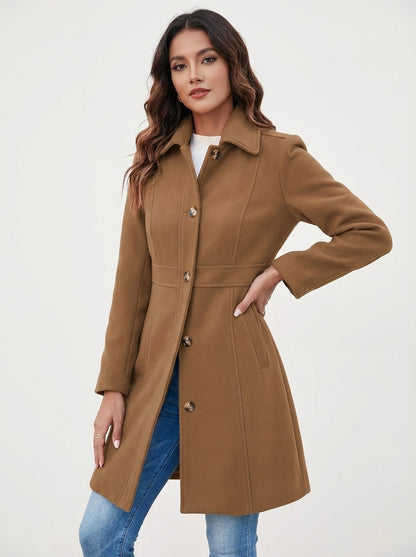 Josephine | Women's Elegant A-Line Button Coat
