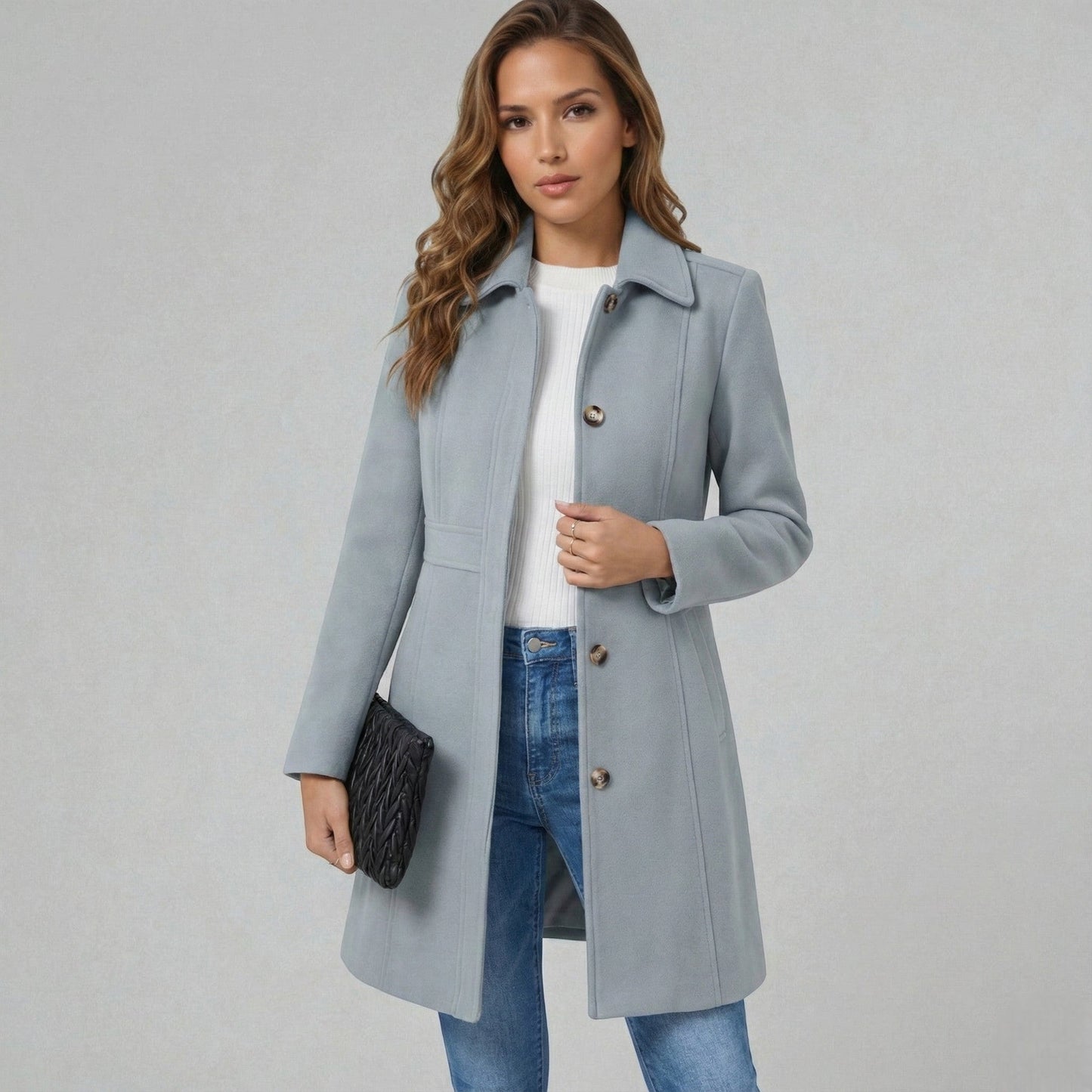 Josephine | Women's Elegant A-Line Button Coat
