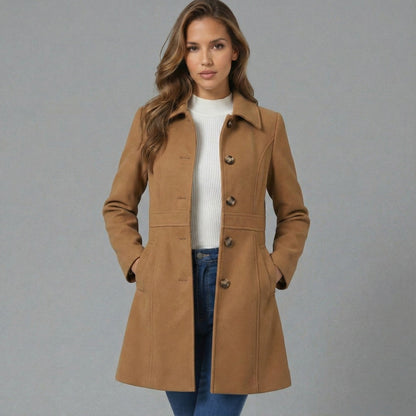 Josephine | Women's Elegant A-Line Button Coat