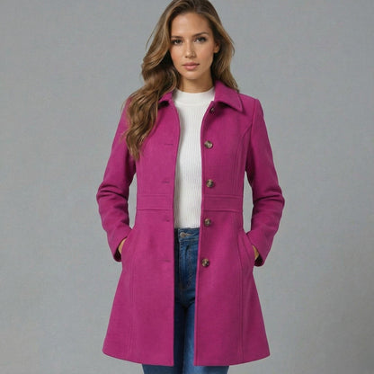 Josephine | Women's Elegant A-Line Button Coat