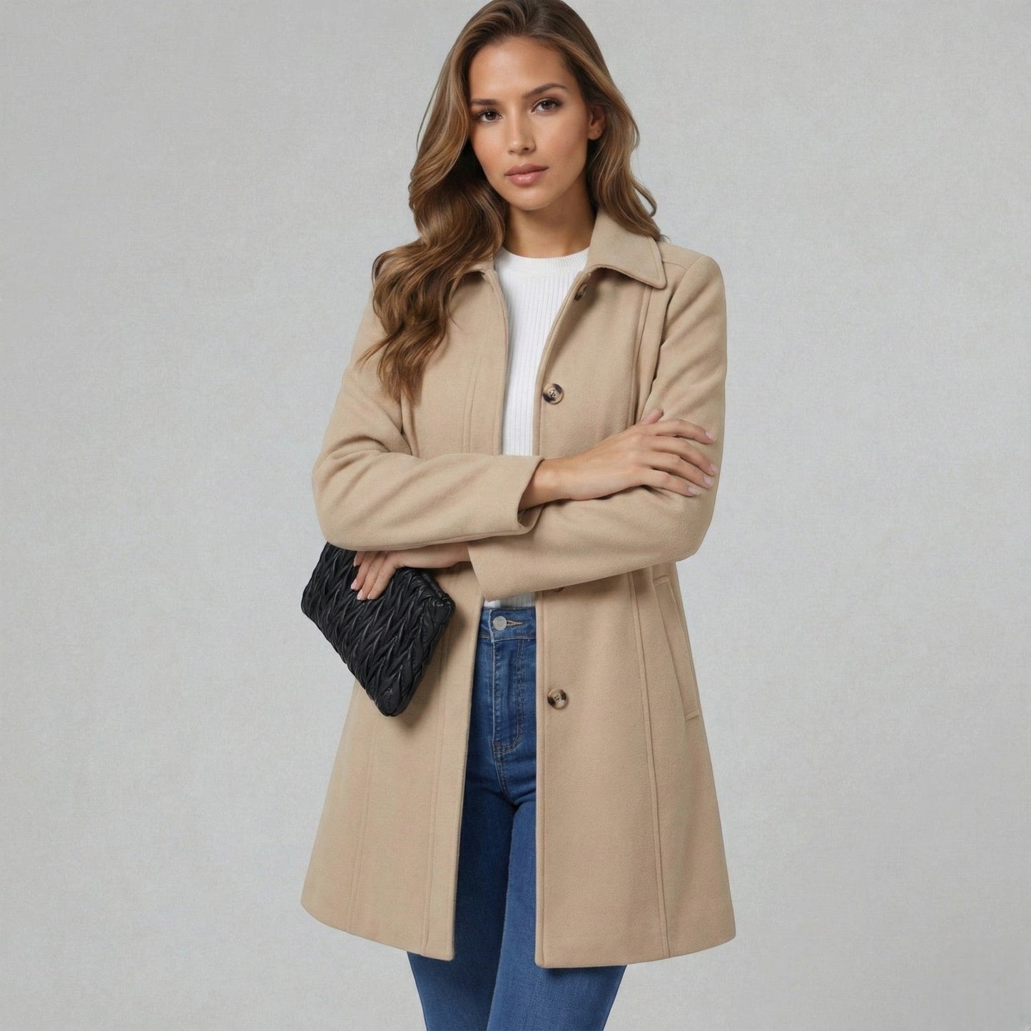 Josephine | Women's Elegant A-Line Button Coat