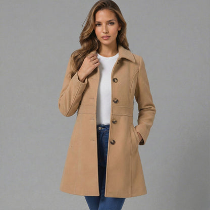 Josephine | Women's Elegant A-Line Button Coat
