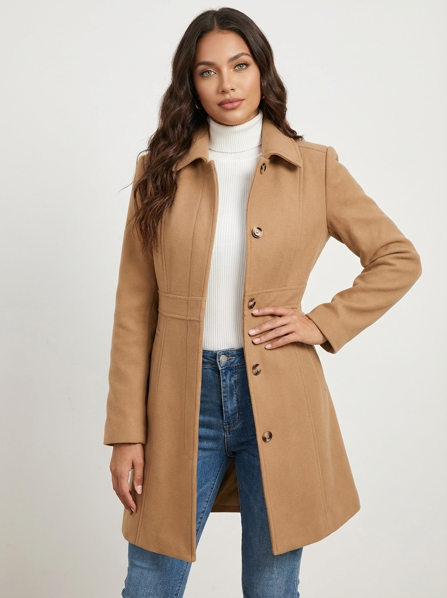 Josephine | Women's Elegant A-Line Button Coat