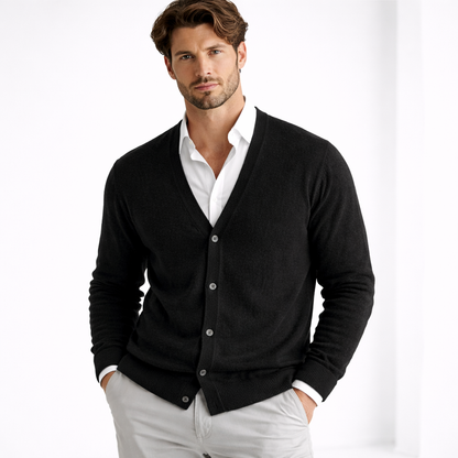 Roderick | Classic V Neck Knit Cardigan Button Front