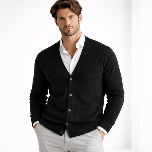 Roderick | Classic V Neck Knit Cardigan Button Front