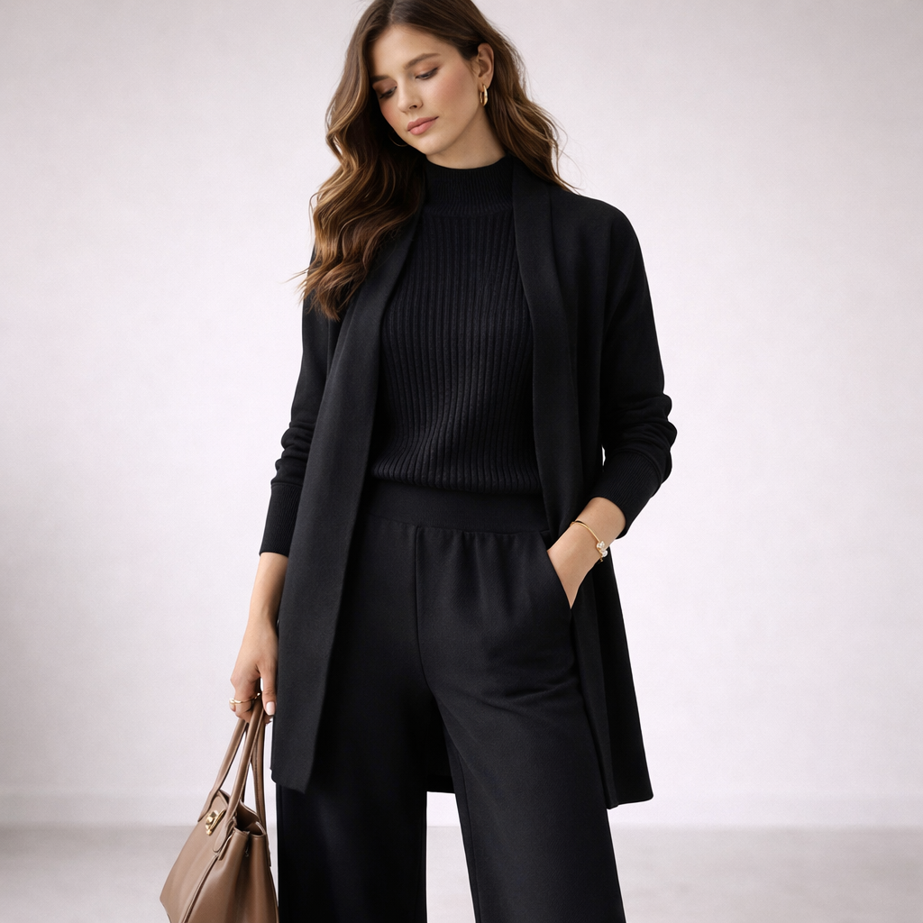 Seraphina | Soft Knit Three Piece Lounge Set with Cardigan
