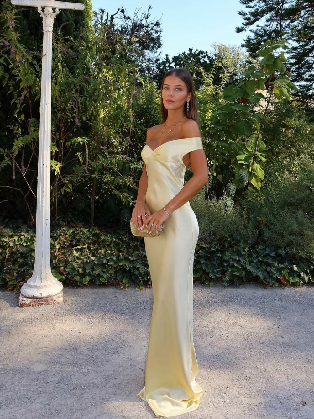 Marzelle | Women's Satin Backless Maxi Dress