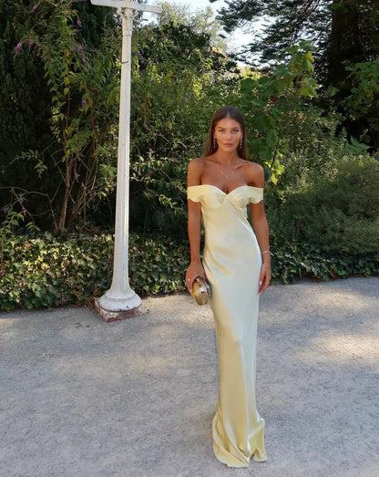 Marzelle | Women's Satin Backless Maxi Dress