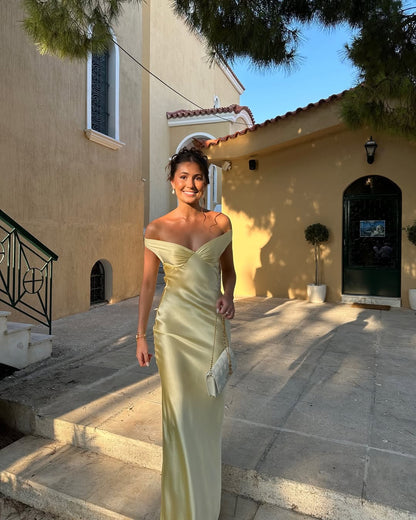 Marzelle | Women's Satin Backless Maxi Dress
