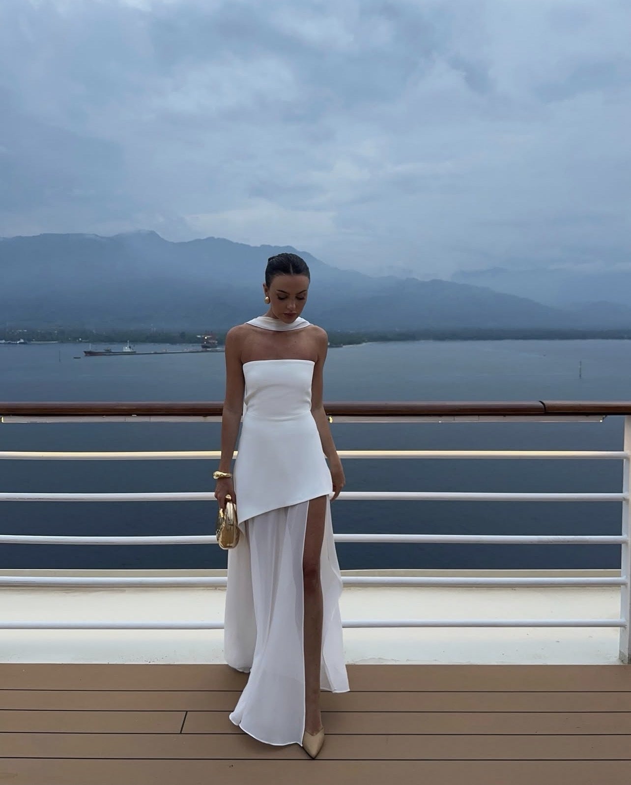 Valerie | Women's Strapless Asymmetric Maxi Dress