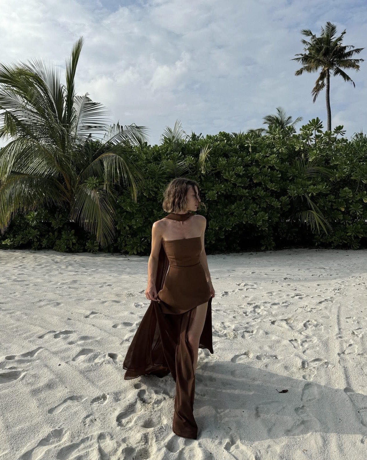 Valerie | Women's Strapless Asymmetric Maxi Dress