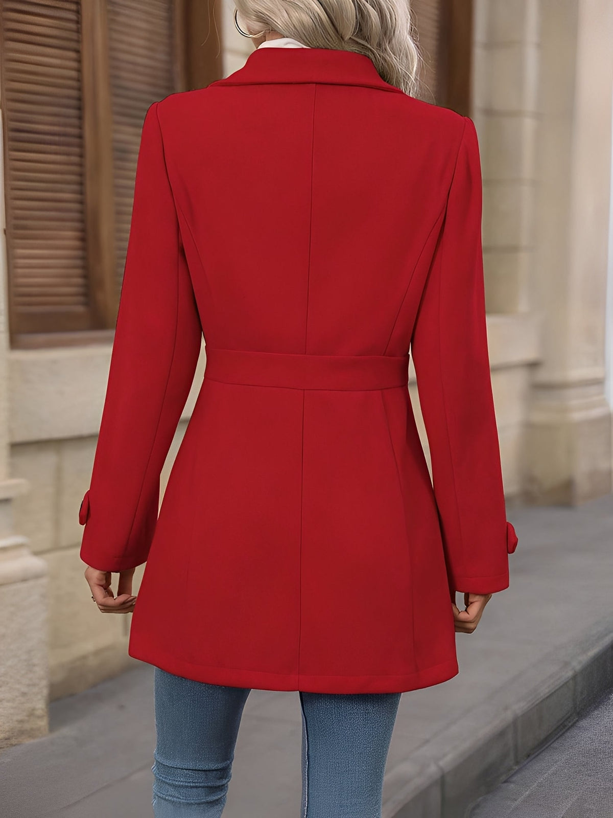 Clementine | Fitted Double Breasted Trench Coat Gold Buttons
