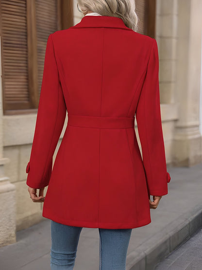 Clementine | Fitted Double Breasted Trench Coat Gold Buttons