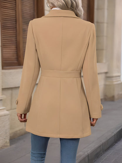 Clementine | Fitted Double Breasted Trench Coat Gold Buttons