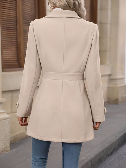 Clementine | Fitted Double Breasted Trench Coat Gold Buttons