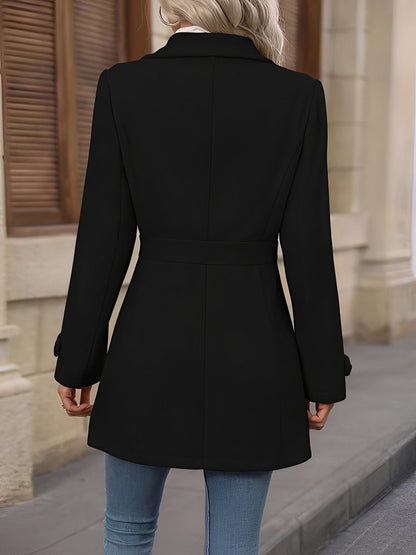Clementine | Fitted Double Breasted Trench Coat Gold Buttons