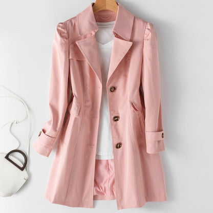 Primrose | Single Breasted Trench Coat Puff Shoulders