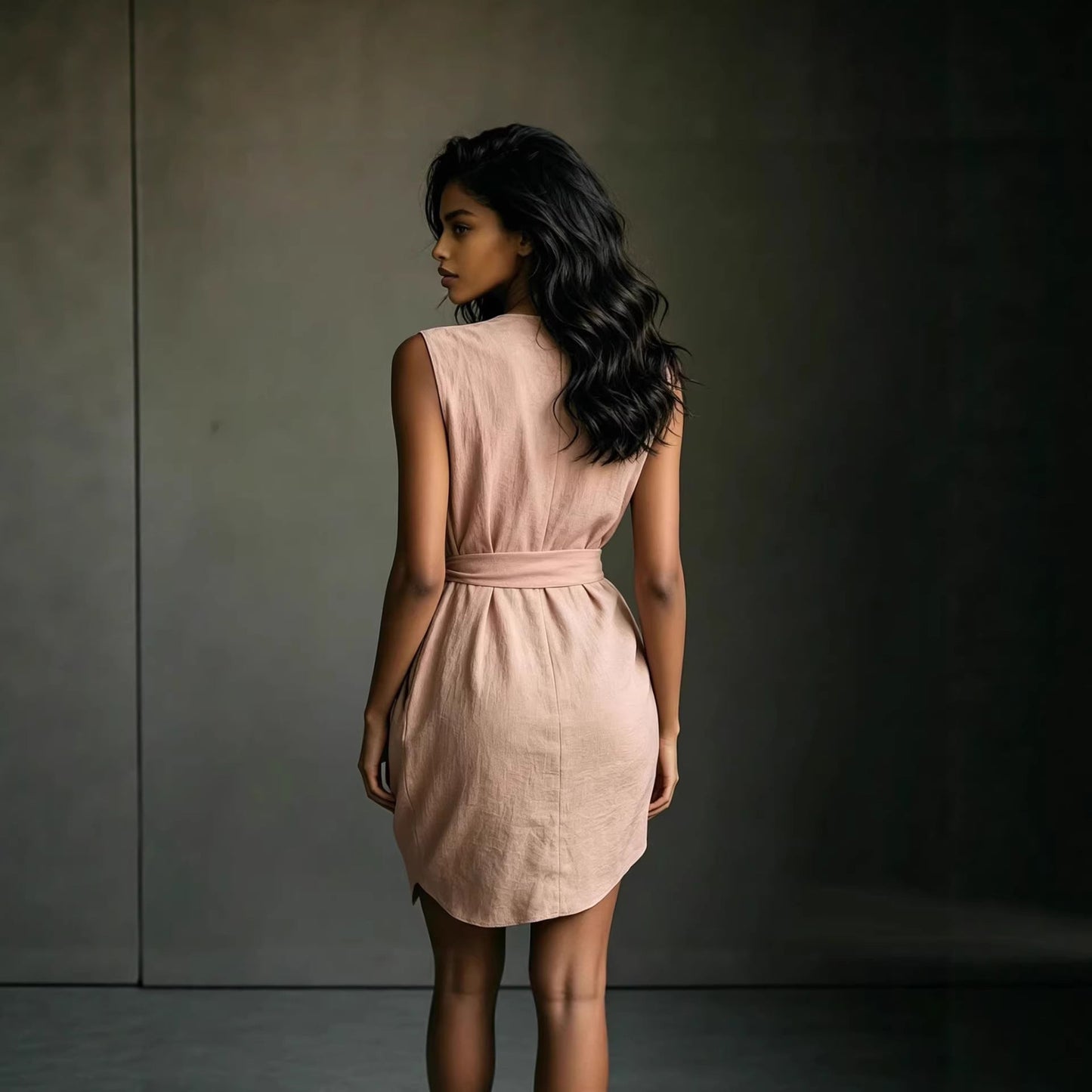 Twyla | Tie Waist Textured Wrap Mini Dress