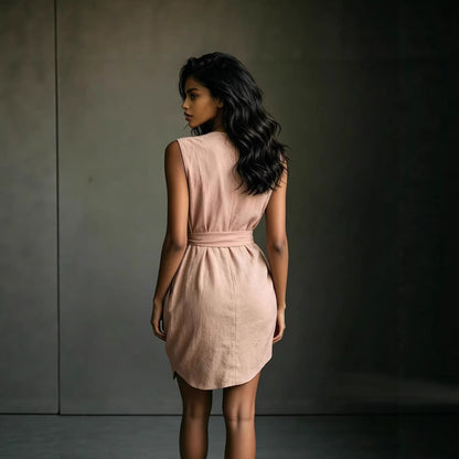 Twyla | Tie Waist Textured Wrap Mini Dress