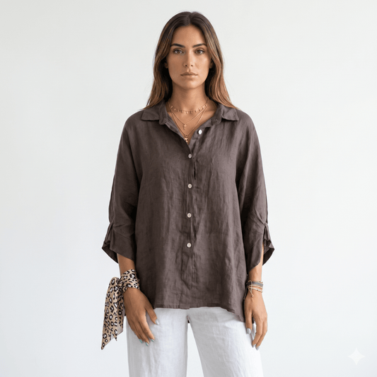 Clara | Relaxed Linen Button-Up Shirt Women