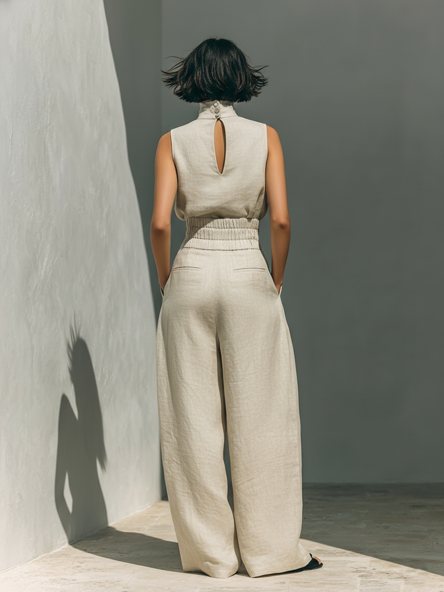 Vera | Sleeveless Top and Wide Leg Pants Set