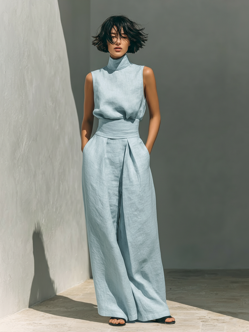 Vera | Sleeveless Top and Wide Leg Pants Set