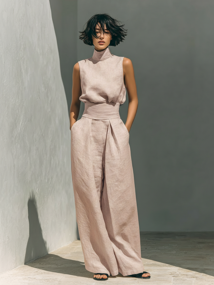 Vera | Sleeveless Top and Wide Leg Pants Set