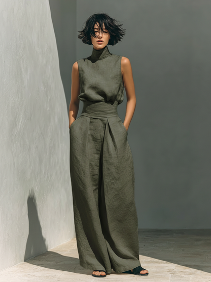 Vera | Sleeveless Top and Wide Leg Pants Set