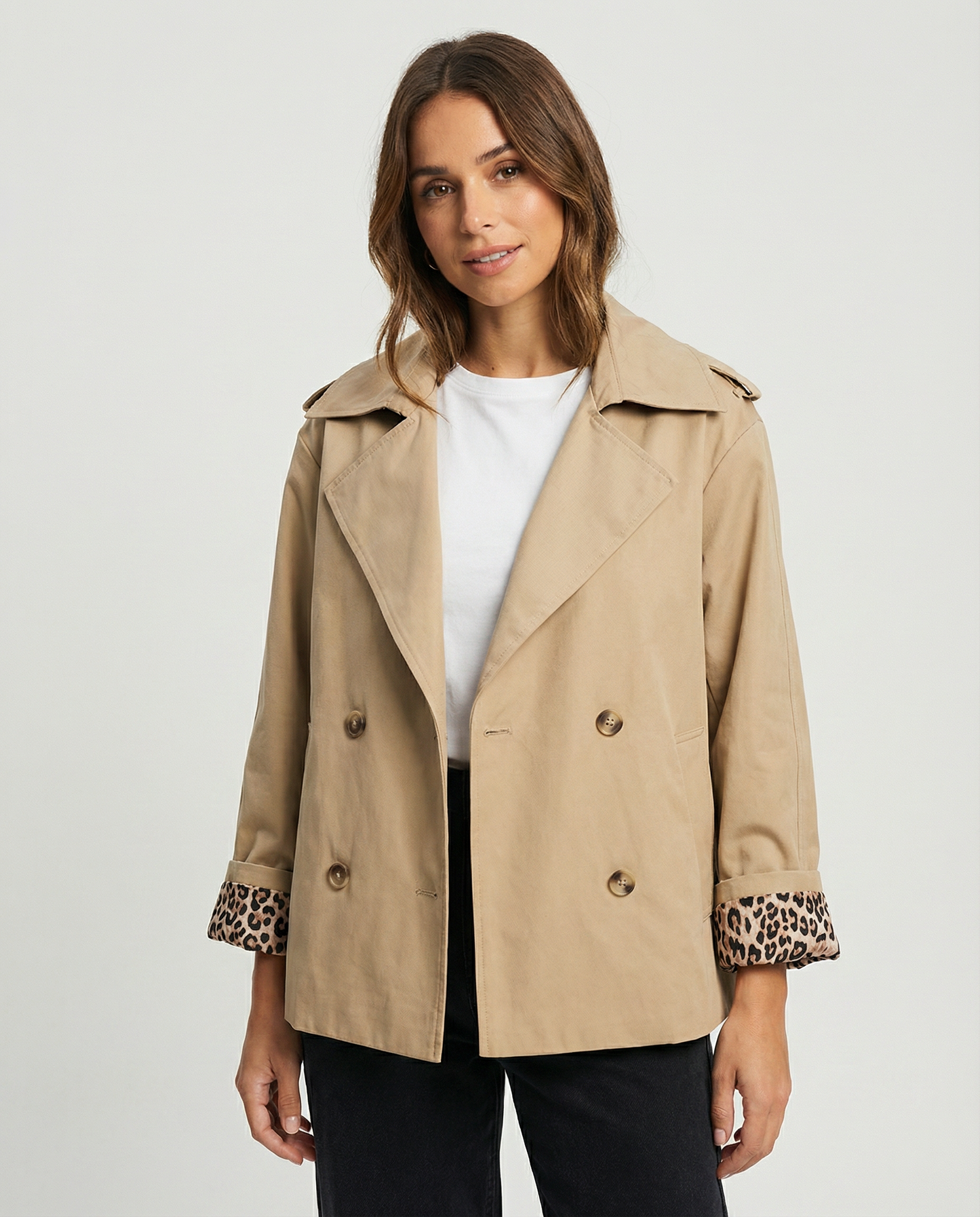 Leopard Print Trench Coat Women – Chic Casual Layering for Transitional Seasons