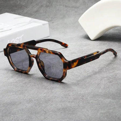 Geometric Navigator Sunglasses with Tinted Lenses