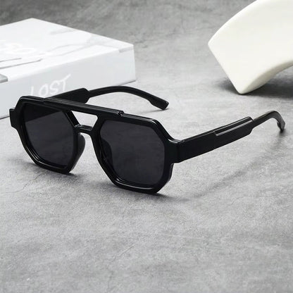 Geometric Navigator Sunglasses with Tinted Lenses