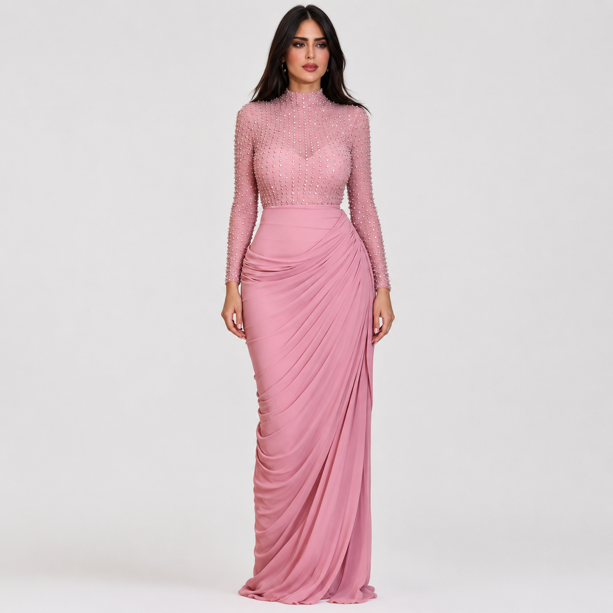 Formal Beaded Maxi Dress For Women