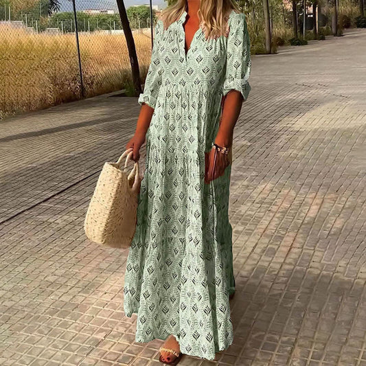 Alexa | Elegant Flowy Boho Maxi Dress