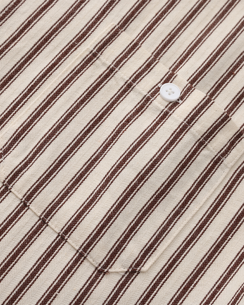 Gabriel Fontaine | Men's Striped Linen Casual Shirt
