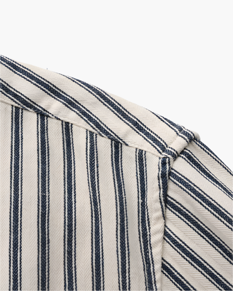 Gabriel Fontaine | Men's Striped Linen Casual Shirt