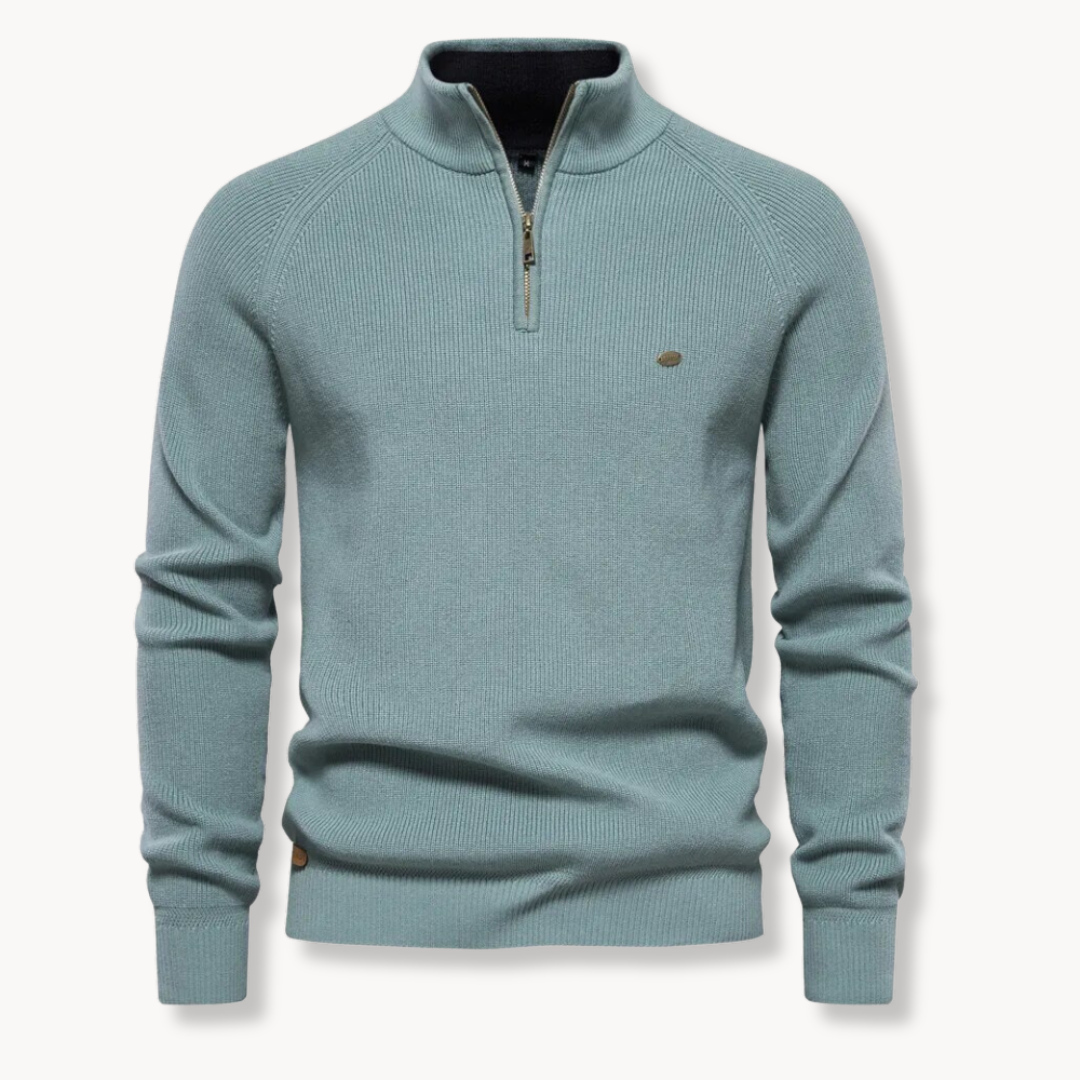 Ronnie | Men's Half-Zip Ribbed Knit Sweater