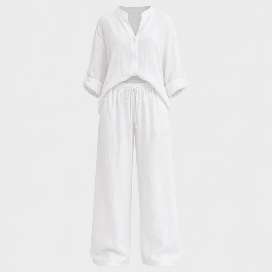 Harriet | Linen-Feel Wide-Leg Two-Piece Set Women