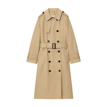 Winifred | Long Double Breasted Trench Coat Belted Waist