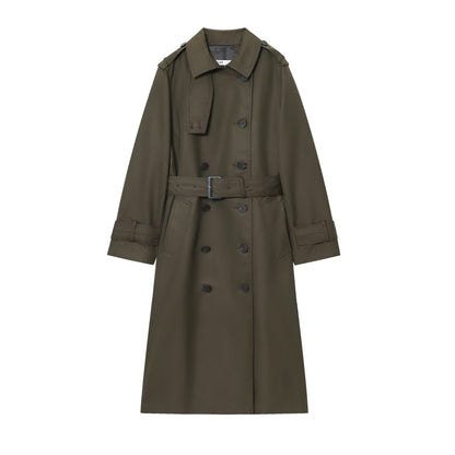 Winifred | Long Double Breasted Trench Coat Belted Waist