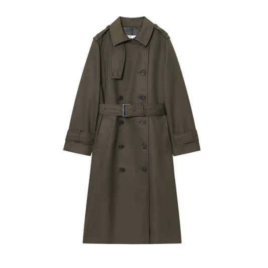 Winifred | Long Double Breasted Trench Coat Belted Waist