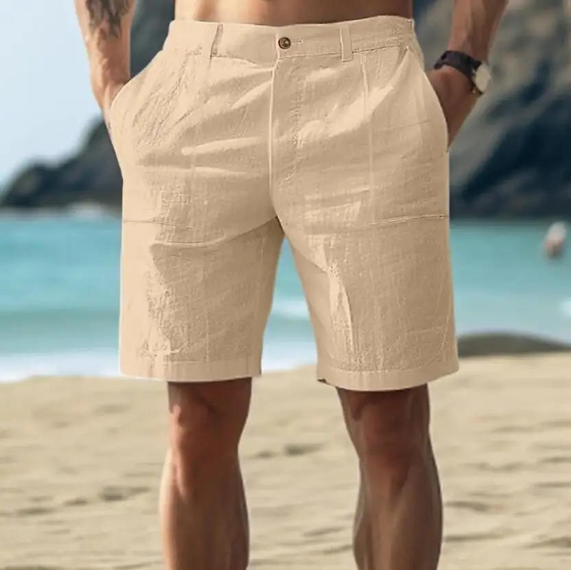 Men's Relaxed Fit Casual Linen Shorts