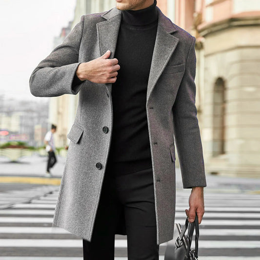 Keith | Men's Long Coat Single-Breasted Overcoat