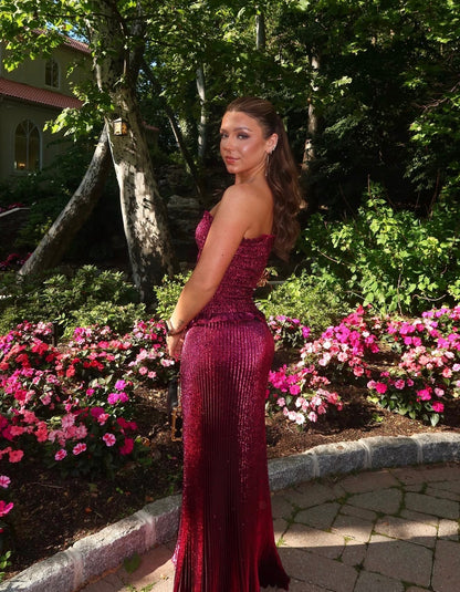 Maya | Strapless Glitter Maxi Dress