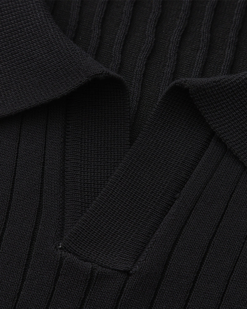 Cade | Men's Ribbed Polo Shirt, Short Sleeve