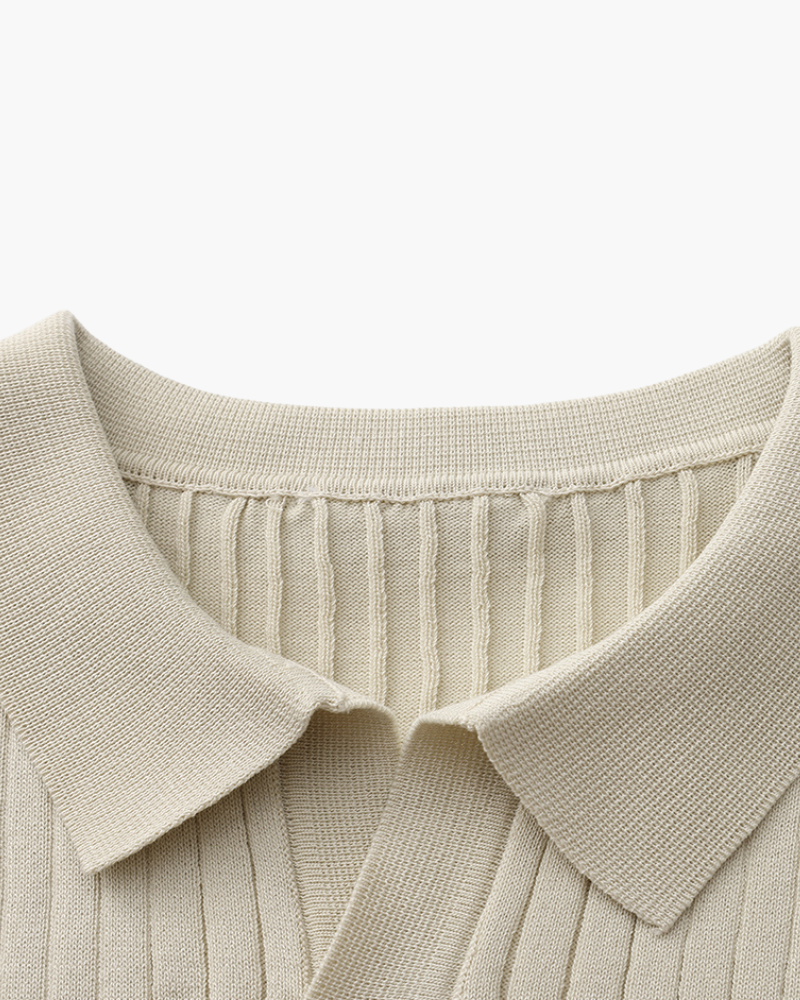 Cade | Men's Ribbed Polo Shirt, Short Sleeve
