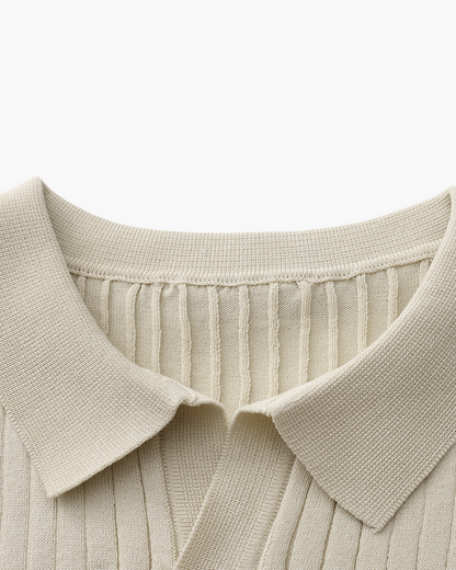 Cade | Men's Ribbed Polo Shirt, Short Sleeve