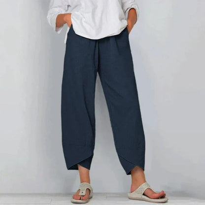 Camille Dubois | Women's Relaxed Linen Wide Leg Trousers