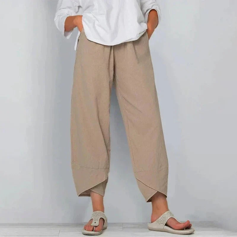 Camille Dubois | Women's Relaxed Linen Wide Leg Trousers